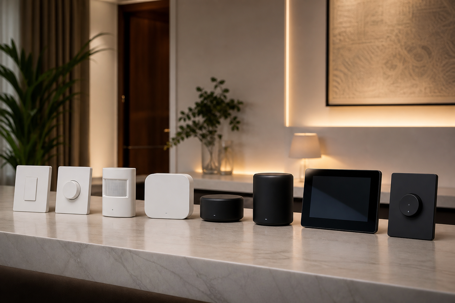 Indian smart home product categories arranged for a brand and price comparison