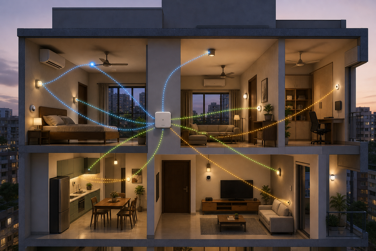 Indian smart home quote comparing Wi-Fi, Zigbee, Thread, Matter and wired automation layers