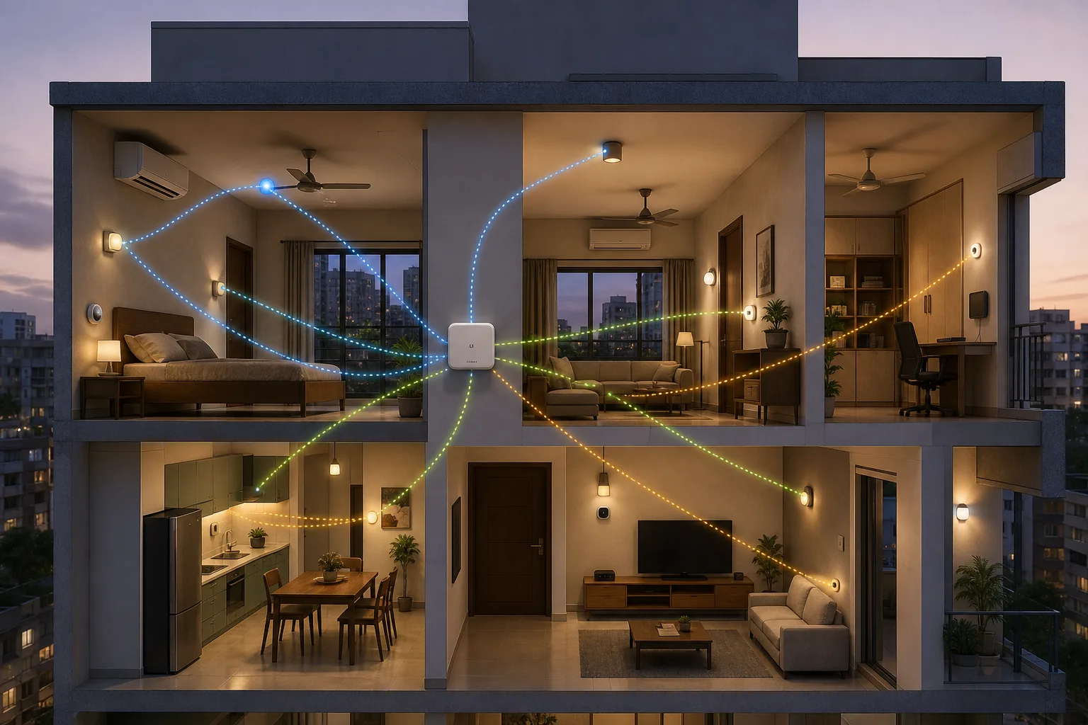Indian smart home quote comparing Wi-Fi, Zigbee, Thread, Matter and wired automation layers