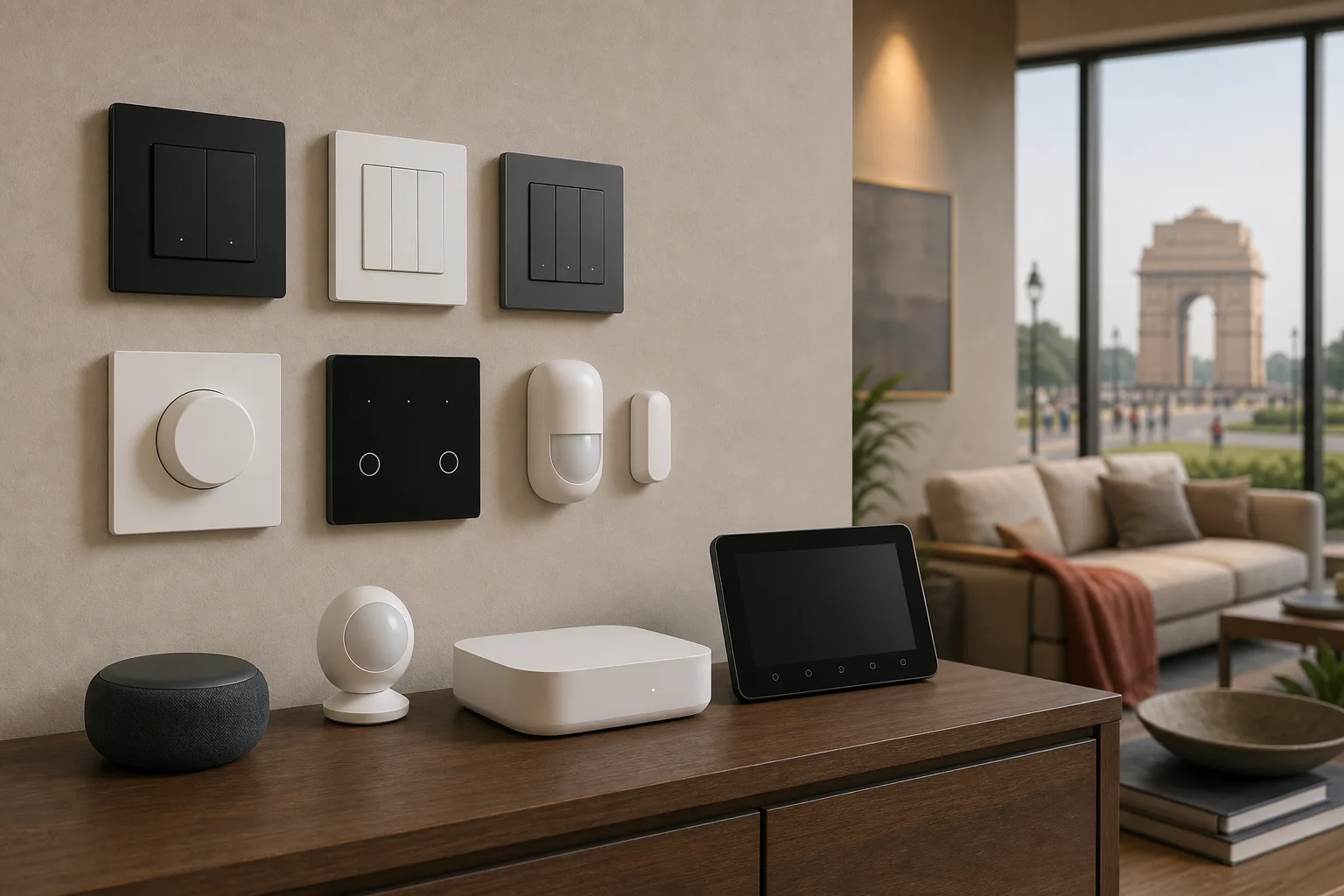 Smart switches, sensors, locks and hubs selected for a Delhi NCR home automation project
