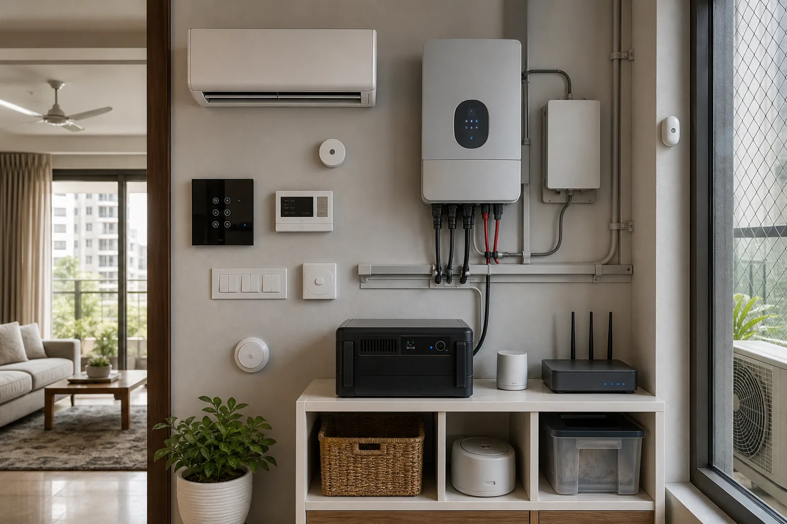 Delhi NCR smart home plan accounting for power backup, air quality, coverage and security