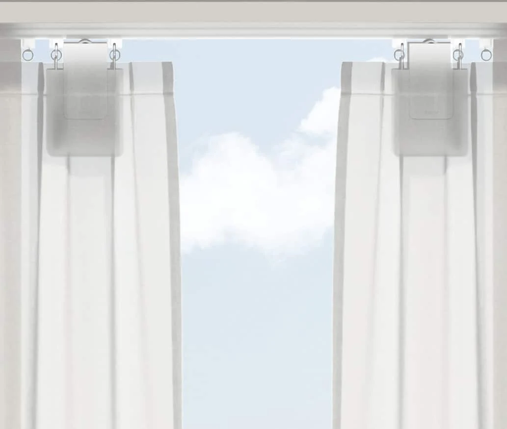 Aqara Curtain Driver E1 (Track Version) — installed behind curtains