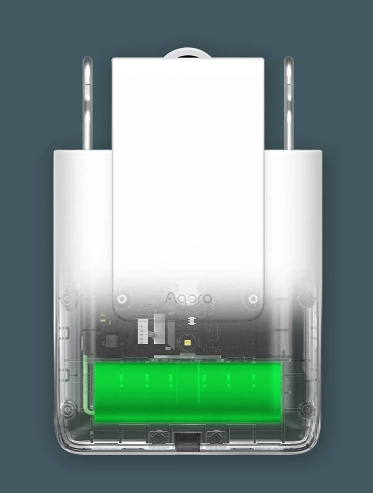 Aqara Curtain Driver E1 (Track Version) — internal rechargeable battery illustration