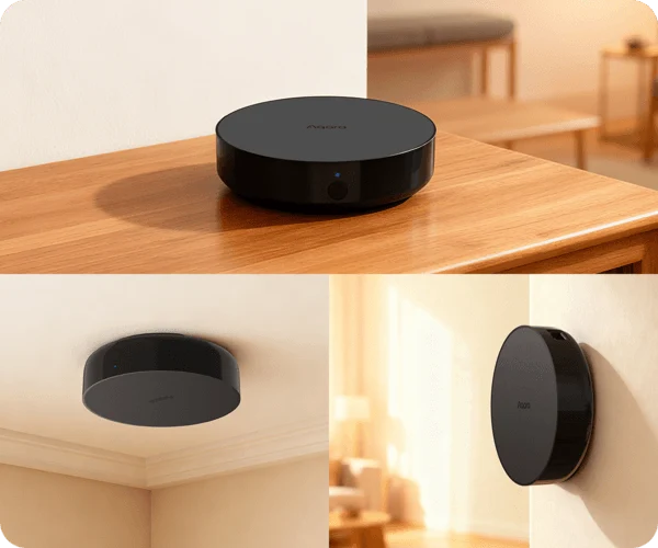 Aqara Hub M200 — surface, ceiling and wall mounting options