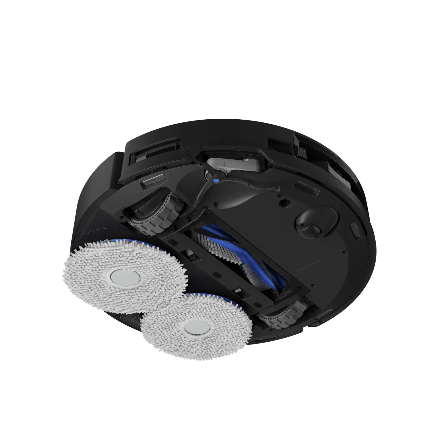 ECOVACS DEEBOT T50 Pro Omni — underside with mop pads and brushes
