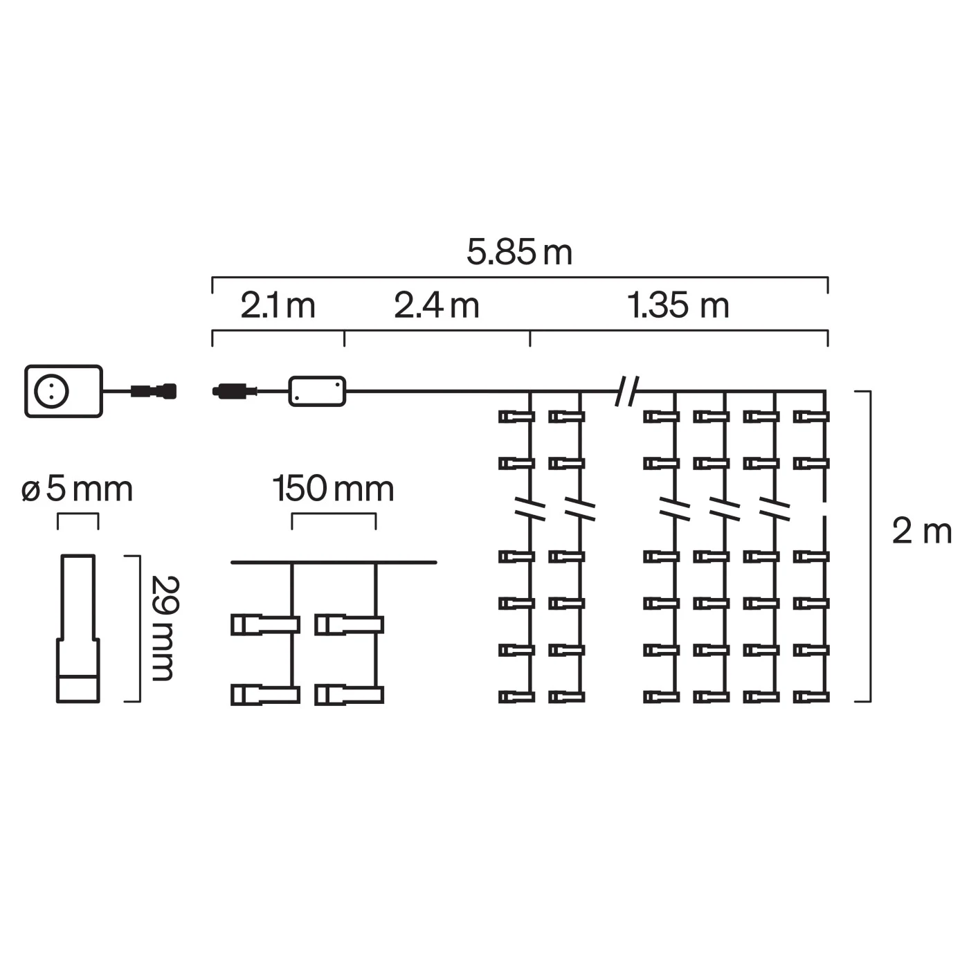 Philips Hue Festavia Curtain Lights 1.35 × 2 m — manufacturer product view