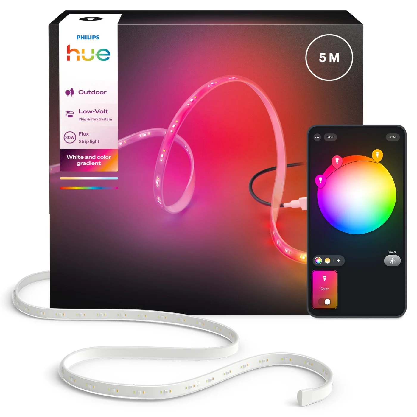 Philips Hue Flux Outdoor Lightstrip 5 m — manufacturer product view