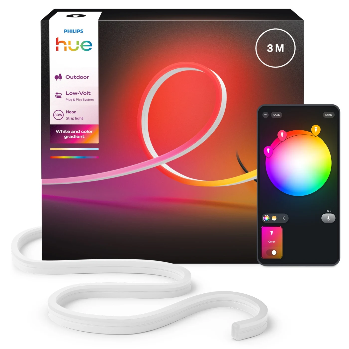 Philips Hue Neon Outdoor Lightstrip 3 m — manufacturer product view