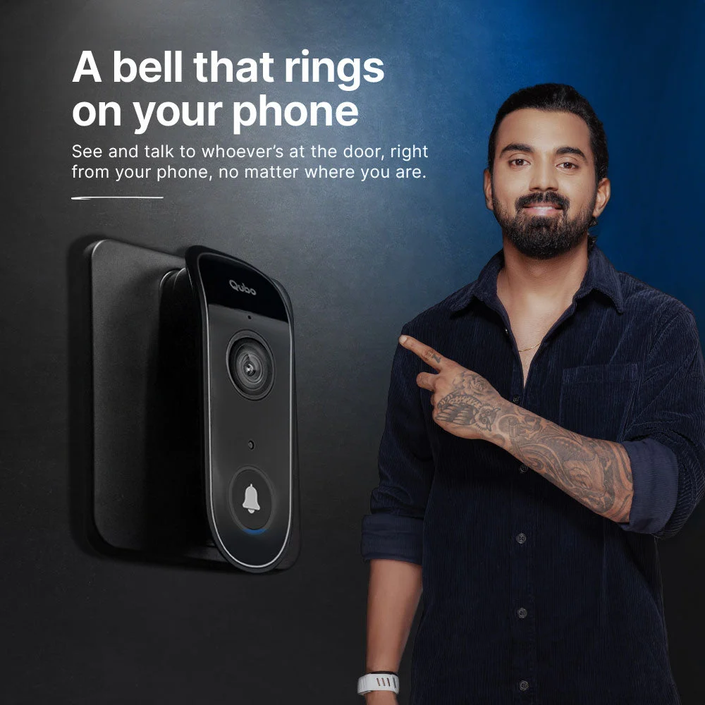 Qubo Video Doorbell Pro 2K — doorbell with phone answering overview