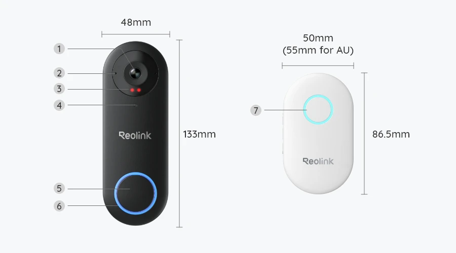 reolink video doorbell poe black manufacturer view 2