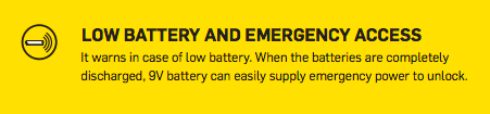 Low battery and Emergency Access