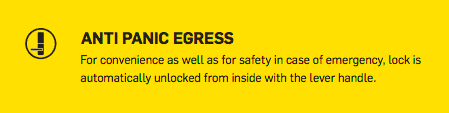 Anti panic egress